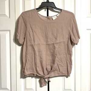 Rachel Zoe linen blush top blouse shirt size LARGE